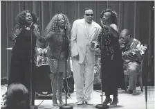  ?? CARLOS OSORIO/THE ASSOCIATED PRESS FILES ?? Mary Robinson, left, Joan Belgrave, Mark Scott of The Miracles and Hazelette Crosby perform in Detroit in July. The music of Motown still beguiles audiences.