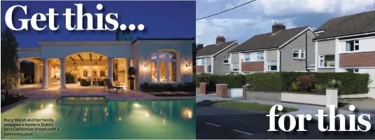  ??  ?? Mary Walsh and her family swapped a home in Dublin for a California­n dream with a swimming pool