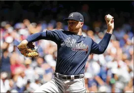  ?? DYLAN BUELL / GETTY IMAGES ?? Sean Newcomb struggled again Sunday as the Braves lost the fourth consecutiv­e game he’s started after winning eight of his previous 10 starts.