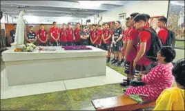  ?? CHILE U17 TEAM ?? The Chile team visited Mother House on Tuesday to pay homage to Mother Teresa.