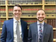  ?? Photo by Brian D. Stockman ?? Elk County's new district attorney team, from the left, Assistant District Attorney Peter Reith and on the right, Elk County District Attorney Beau Grove.
