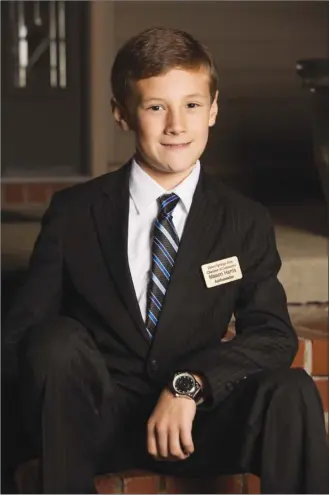  ?? EILISH PALMER/RIVER VALLEY & OZARK EDITION ?? Mason Harris, 10, was named Heber Springs Area Chamber of Commerce Volunteer of the Year and ambassador in November. He said he likes to play Army and shoot basketball in his spare time, and he wants to join the military, then become president of the...