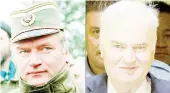  ?? — AFP file photos ?? Combinatio­n of photo shows Mladic (left) then Bosnian Serb General in Sarajevo in 1994, and; (right) at the ICTY in 2017 during his genocide trial.