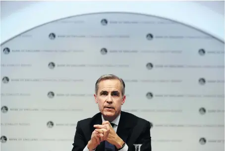  ?? DANIEL LEAL-OLIVAS/POOL VIA REUTERS ?? In a major U-turn on his tone on Brexit, Bank of England governor Mark Carney says Brexit could usher in a golden era of “internatio­nal cooperatio­n and cross-border commerce.” He also warned countries could impair growth and prosperity by turning inwards.