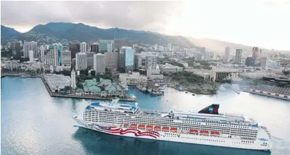  ??  ?? The Norwegian ship Pride of America sails year- round from Honolulu on Oahu to various ports on the Big Island, Maui and Kauai.