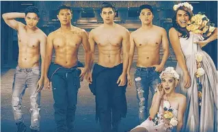  ??  ?? Jak Roberto, Rocco Nacino, Derrick Monasterio, Dave Bornea and Super Tekla &amp; Donita Rose.