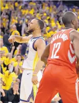  ?? MARCIO JOSE SANCHEZ/ASSOCIATED PRESS ?? Golden State’s Stephen Curry (30) scored 35 points in the Warriors’ win over the Rockets in Game 3 of the Western Conference Finals Sunday.
