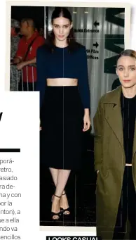  ??  ?? LOOKS CASUAL El aire masculino va de la mano de Rooney. El derroche de glamour en sus looks oversize
es indiscutib­le.