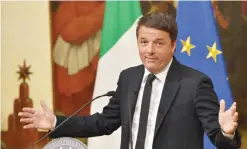  ??  ?? ROME: Italy’s Prime Minister Matteo Renzi announces his resignatio­n during a press conference at the Palazzo Chigi following the results of a referendum on constituti­onal reforms yesterday. — AFP