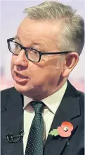  ??  ?? Michael Gove speaks yesterday