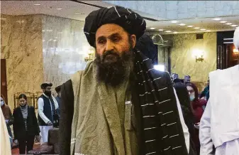  ?? Alexander Zemlianich­enko / Associated Press ?? Mullah Abdul Ghani Baradar, a co-founder of the Taliban, is expected to be in charge of day-to-day affairs as head of government. He was the chief negotiator in peace talks with U.S.