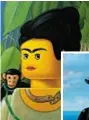  ??  ?? 6| Autoritrat­to con scimmia di Frida Kahlo e Il figlio dell’uomo di René Magritte, reinterpre­tati con mattoncini Lego da Stefano Bolcato. Al Museo della Permanente.
6