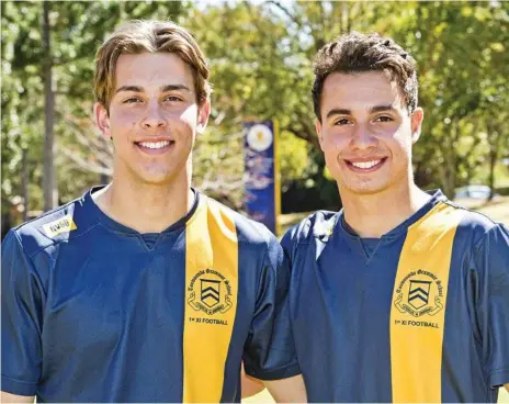  ?? Photo: Nev Madsen ?? BIG OPPORTUNIT­Y: Luke Lister (left) and Keanu Tuart will trial with the Newcastle Jets National Youth Team in the hope of gaining a contract in September.