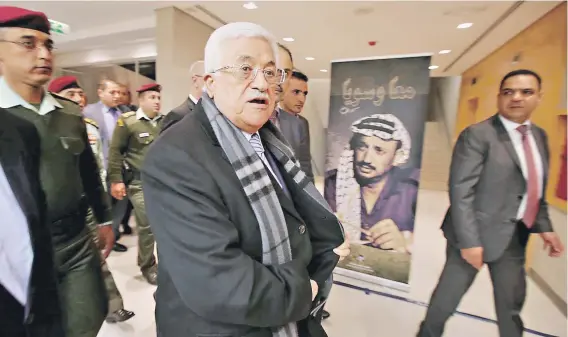  ?? FOTO: REUTERS ?? El Presidente palestino en el museo de Yasser Arafat en Ramala noviembre pasado.