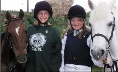  ??  ?? Zoe Shekleton and Lauren Myles from Ardee at the Oriel Pony Club Summer Camp.