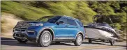  ?? COURTESYOF FORDMOTOR CO. VIA AP ?? This photo provided by Ford shows the 2020 Ford Explorer with amaximum towing capacity of 5,600 pounds.
