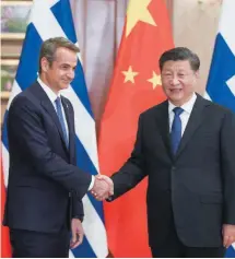  ??  ?? Greek Prime Minister Kyriakos Mitsotakis meets with Chinese President Xi Jinping in China, November 2019. ‘The Cyprus question, in particular, constitute­s an example where China’s clout in evoking the UN framework and multilater­alism will matter,’ the author says.