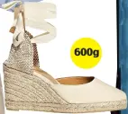  ?? ?? Canvas espadrille wedges, Castaner, £85 600g