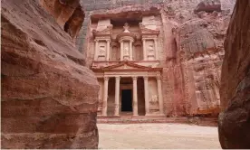  ??  ?? The empty treasury site in the ancient city of Petra on 17 March. Photograph: Khalil Mazraawi/AFP via Getty