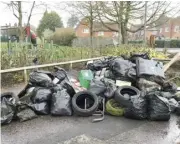  ??  ?? Some of the litter collected in Hurst