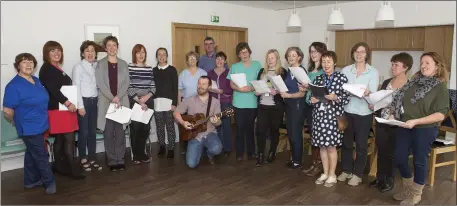  ??  ?? Members of the hospital choir being led by instructor Dave Flynn.