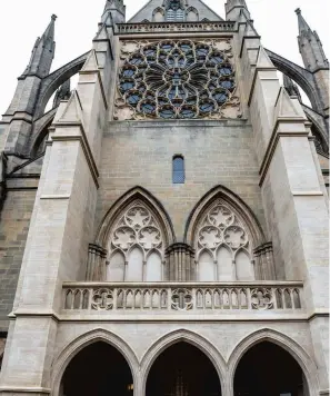  ?? ?? The award winning and recently completed west end of Lancing College Chapel.