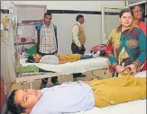  ?? HT PHOTO ?? Students undergoing treatment at LLR hospital in Kanpur on Thursday.