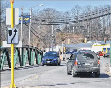  ?? ASHLEY THOMPSON ?? Work is well underway to prepare for the replacemen­t of this well-used bridge in Kentville.