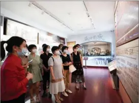  ?? JU HUANZONG / XINHUA ?? An exhibition in the Red Building in Beijing, the setting for early Communist revolution­ary activities, features the history of the May Fourth Movement in 1919.
