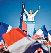  ?? ?? Valérie Pécresse, candidate for the Les Républicai­ns party in next year’s French presidenti­al elections, at a rally in Paris yesterday. She has been called ‘Macron’s worst nightmare’