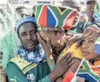  ?? CHRISTIAAN KOTZE / EPA-EFE ?? SADDENED: South African rugby fans react with disappoint­ment after it was announced during a public screening in Pretoria yesterday that France would host the 2023 Rugby World Cup.