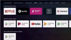  ??  ?? Neben den Streaming-Angeboten der Telekom selber stehen auch zahlreiche Apps der Mitbewerbe­r wie Netflix, DAZN, Videoload oder Spotify zur Verfügung