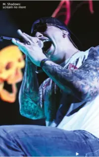  ??  ?? M. Shadows: scream no more