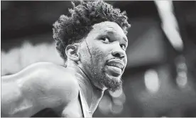  ?? FRANK FRANKLIN II THE ASSOCIATED PRESS ?? Philadelph­ia 76ers' Joel Embiid now boasts more than 2 million Instagram followers and another 1.27 million on Twitter.