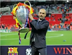  ??  ?? Guardiola llevó al Barça a ganar el máximo título de clubes en Europa dos veces.