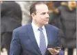  ?? Arnold Gold / Hearst Connecticu­t Media ?? Bridgeport Mayor Joseph Ganim enters the Governor William A. O'Neill Armory for the swearing in ceremony for Governor Ned Lamont in Hartford on Jan. 9.