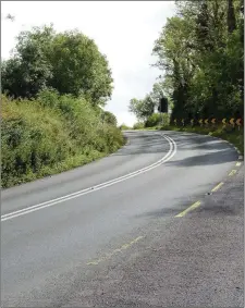  ?? Pic: Philip McCaffrey. ?? A bend along the lethal stretch of the N4 at Ardloy, near Castlebald­win.