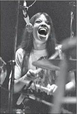  ?? Tom Hill Getty Images ?? BRIE DARLING is at the drums during a 1975 performanc­e by the L.A. All-Stars in Atlanta.