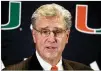  ?? TNS FILE ?? Miami AD Dan Radakovich says the ACC is “closer to the end than the beginning” on football restructur­ing.