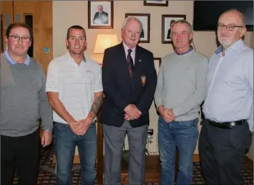  ??  ?? At the Boland’s prize-giving in Wexford were (from left): Nicky Murphy, Alan Lawlor (winner), John Lynn (Captain), Nicky Reville and Jim Cole.