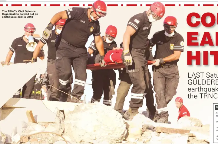  ??  ?? The TRNC's Civil Defence Organisati­on carried out an earthquake drill in 2018