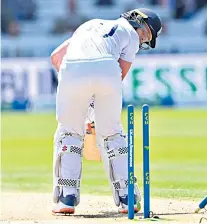  ?? ?? Brain freeze: Ollie Pope, who was bowled by Trent Boult on day three at Lord’s, is one of the players suffering because of the priority given to the ‘whack-it’ game