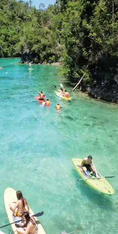  ??  ?? KAYAKING and paddle boarding are just some of the activities in Sugba