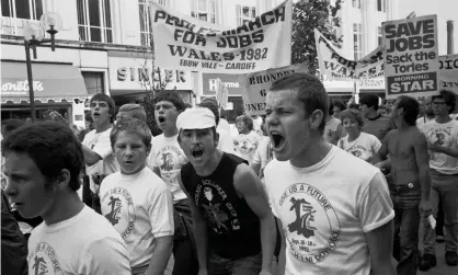  ??  ?? A demonstrat­ion against unemployme­nt in Cardiff in 1982. The RF researcher­s said unemployme­nt among 18- to 29-year-olds could hit 17% by late 2020, the same level as 1984 under Margaret Thatcher’s government. Photograph: Robin Weaver/Alamy Stock Photo