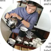  ??  ?? A barista brews one of five Philippine arabica beans that Bo’s Coffee carries in its 97 cafes nationwide. The coffee appreciati­on event was held in its newest branch at Northdrive, Mandaue City.