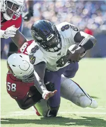  ?? GETTY IMAGES FILE PHOTO ?? The Baltimore Ravens and Lamar Jackson, right, have the third-highest offensive output through two weeks in NFL history.