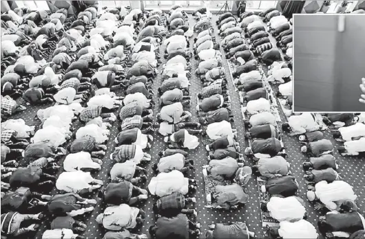  ??  ?? Mass prayer: Muslims from across Auckland come together at Eden Park to start off the Eid 2012 celebratio­ns with Eid prayers, before indulging in the day’s many festivitie­s.