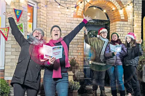  ??  ?? Emma Mansfield, far left, will be leading carol singing every week from next Thursday, via the internet, while Doorstep Production­s, right, will send performers to your home
