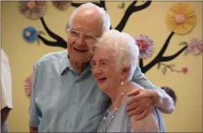  ?? MARIAN DENNIS — MEDIANEWS GROUP ?? Chester and Martha Pish were all smiles Friday as they were joined by friends and family to celebrate their 77th wedding anniversar­y.
