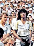  ??  ?? Perfect: Yannick Noah after beating Mats Wilander to win the 1983 French Open